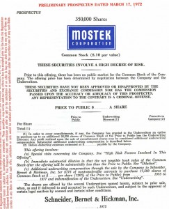Mostek Prospectus 03/17/72